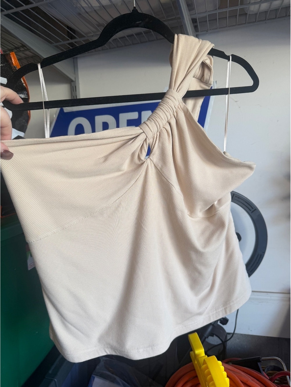 Dolan beige gathered top